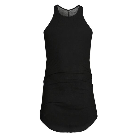Rick Owens Womens Basic Ribbed Tank Top Black Viscose Size 4 Racerback - Picture 2 of 4